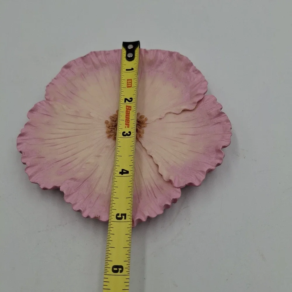 Vtg 1994 Ranger International Pink Flower Trinket Dish Resin Jewelry Tray 5.5